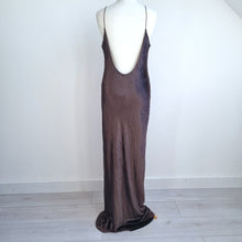 Load image into Gallery viewer, T Alexander Wang Slip Dress Medium NEW Velvet Brown Silk Blend Maxi Evening
