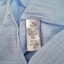 Load image into Gallery viewer, The White Company Smock Top Size 14 Muslin Light Blue Blouse 100% Organic Cotton
