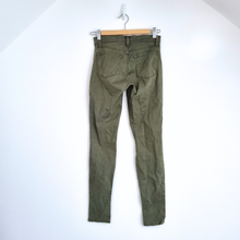 Load image into Gallery viewer, J Brand Jeans Super Skinny Size W24 Khaki Green Stretch Denim Drainpipe Low Rise
