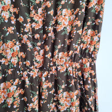 Load image into Gallery viewer, NWT Ruby Rocks Jumpsuit Brown Floral Print 8 Autumn Sleeveless Tapered Buttons
