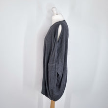 Load image into Gallery viewer, AllSaints Knit Tunic Dress Grey Cold Shoulder Silk Cotton Bago Jumper Short 12
