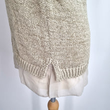 Load image into Gallery viewer, Next Knitted Vest Top Beige Medium Layered Hem Cami Bow Blouse Natural V Neck
