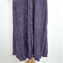 Load image into Gallery viewer, Boden Shirt Dress Maxi Blue Button Down Pockets Floral Long Sleeves Viscose 14 P
