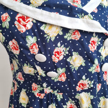 Load image into Gallery viewer, Hell Bunny Dress Floral Print 2XL Navy Blue Sailor Retro 50s Revival Stretch
