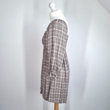 Load image into Gallery viewer, Dizzy Lizzy Smock Top Medium Tartan Check Babydoll Blouse Peasant Plaid Cotton
