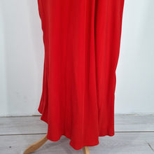 Load image into Gallery viewer, Jigsaw Maxi Dress Red 100% Silk Ruched Occasion Evening Lined  Wedding Guest 14
