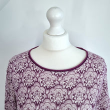 Load image into Gallery viewer, White Stuff Jumper Dress Linen Cotton Blend Purple Fine Knit Paisley Striped 10
