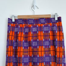 Load image into Gallery viewer, Handmade Tartan Co Ord Set Maxi Skirt Bustier Top Orange Purple UK 4 6 Lace
