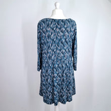 Load image into Gallery viewer, Fat Face Teal Dress UK 18 Pockets Casual Jersey Cotton Blend Skater Long Sleeves
