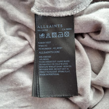 Load image into Gallery viewer, AllSaints Kerin Vest Large Wrap Fine Knit Taupe Beige Viscose Wool Top V Neck
