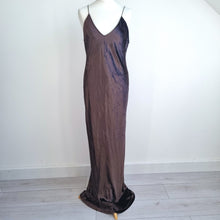 Load image into Gallery viewer, T Alexander Wang Slip Dress Medium NEW Velvet Brown Silk Blend Maxi Evening
