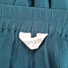 Load image into Gallery viewer, Nomads Trousers Wide Leg Dark Green 14 Palazzo Cheesecloth Casual Relaxed Fit
