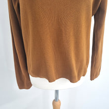 Load image into Gallery viewer, Peruvian Connection Jumper Tan Brown Ribbed Knit Cotton Top Sweater Large
