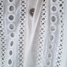 Load image into Gallery viewer, Mint Velvet Sleeveless Shirt 8 White Tunic Broderie Anglaise Silk Cotton Lined
