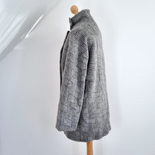 Load image into Gallery viewer, Kenzo Paris Coat Wool Mohair Grey Textured Peacoat Oversized Lined 8 10 12
