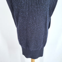 Load image into Gallery viewer, AllSaints Knitted Jumper Dress Large Navy Chunky Open Sides Tunic Vest Mouleon
