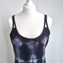 Load image into Gallery viewer, Tie Dye Maxi Dress Large 90 Degree by Reflex Grey White Stretch Cotton Coverup
