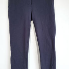 Load image into Gallery viewer, Jaeger Cigarette Trousers Navy Blue UK 10 Stretch Slim Fit Work Mid Rise Office
