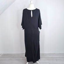 Load image into Gallery viewer, Never Fully Dressed Dress Maxi Black Side Cutout Lagenlook Kaftan Plus Size 24
