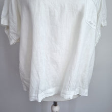 Load image into Gallery viewer, M&amp;S 100&amp; Linen Blouse UK 24 White Short Sleeves Top Casual Plus Size Work Tee
