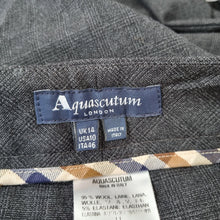 Load image into Gallery viewer, Aquascutum Trousers Wool Slim Fit Grey Checked Tweed Stretch Dress Pants Work 14
