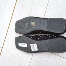 Load image into Gallery viewer, Vicenza Anthropologie Ballet Flats UK 3 Studded Black Square Toe Suede EU36
