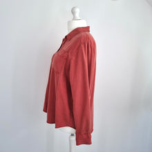 Load image into Gallery viewer, M&amp;S Chambray Shirt Blouse Rust Red Long Sleeves Casual Work 100% Lyocell 16

