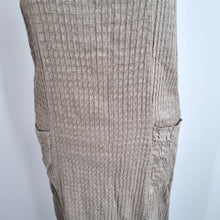 Load image into Gallery viewer, Sahara Midi Dress Beige Small Linen Bamboo Sheath Pockets Casual Slit Artisan
