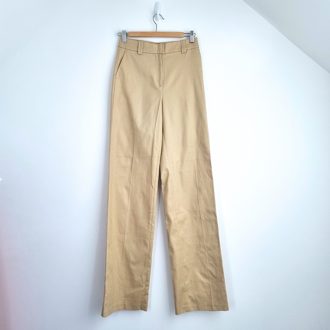 Long Tall Sally Trousers NEW UK 8 L38 Camel Wide Leg Dress Pants Cotton Stretch