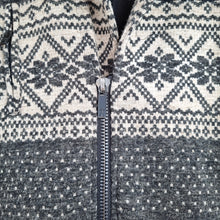 Load image into Gallery viewer, Elvis Jesus Mens Jacket Fair Isle Hoodie Bomber Zip Up Pockets Grey Size Small
