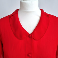 Load image into Gallery viewer, Vintage St Michael Blouse Bright Red Peter Pan Collar UK 12 Fits 8 10 Shirt 80s
