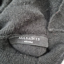 Load image into Gallery viewer, AllSaints Hava Jumper Dress Wool Cashmere Blend Black Roll Neck Knit Medium
