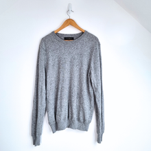 Load image into Gallery viewer, Paul Costelloe Jumper Grey Medium Black Label Merino Wool Silk Speckled Mens
