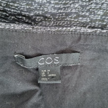 Load image into Gallery viewer, COS Cropped Top Tweed Dark Grey Blouse Long Sleeves Work Office Boxy Chic UK 6
