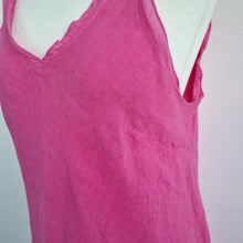 Load image into Gallery viewer, Dress 100% Linen Pink Made in Italy Slip Sleeveless Knee Length Cruise One Size
