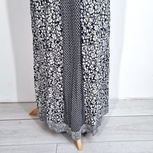 Load image into Gallery viewer, Fat Face Maxi Dress UK 14 Jersey Long Floral Print Navy Blue Grecian Cruise
