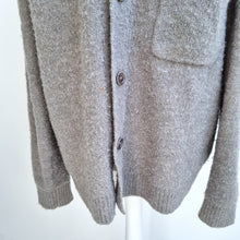 Load image into Gallery viewer, ARKET Wool Alpaca Cardigan Small Grey Oversized Button Front Chunky Knit Pocket

