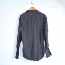 Load image into Gallery viewer, Reiss Mens Formal Shirt Black Cotton Large Smart Long Sleeve Button Double Cuff
