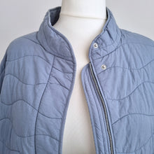 Load image into Gallery viewer, Next Quilted Padded Jacket UK 20 Light Blue 100% Cotton Coat Boxy Pockets Zip
