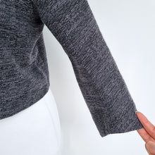 Load image into Gallery viewer, COS Cropped Top Tweed Dark Grey Blouse Long Sleeves Work Office Boxy Chic UK 6
