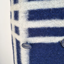 Load image into Gallery viewer, Clements Ribeiro Coat Checked Wool Blend Blue Bold Plaid Pockets Tartan 16 XL
