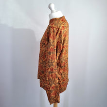 Load image into Gallery viewer, Handmade Indian Block Print Tunic Top Medium Natural Dye Cotton Boho Long Sleeve
