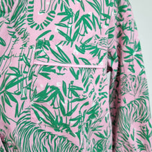 Load image into Gallery viewer, Hush Pyjama Top Shirt Medium Tiger Jungle Print Pink Green 100% Cotton Buttons
