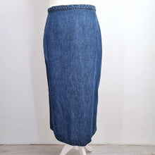 Load image into Gallery viewer, Vintage St Michael Skirt Denim 22 Fits 18 20 Midi Blue M&amp;S 80s 90s Jeans Cotton
