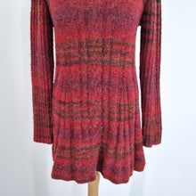 Load image into Gallery viewer, Joe Browns Jumper Dress Skater Roll Neck Chunky Knit Red Sweater Winter Mini 14
