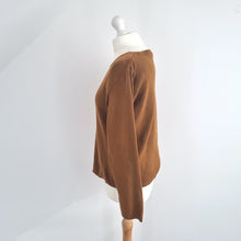 Load image into Gallery viewer, Peruvian Connection Jumper Tan Brown Ribbed Knit Cotton Top Sweater Large
