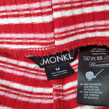 Load image into Gallery viewer, Monki Co-ord Outfit Flared Trousers Crop Top Striped Red White Jersey Medium
