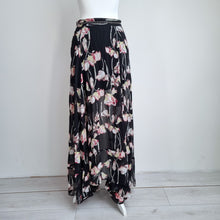Load image into Gallery viewer, Religion Maxi Skirt Black Dark Floral Studded Floaty Tiered Grunge 10 Small
