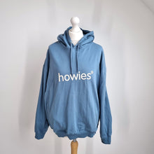 Load image into Gallery viewer, Howies Hoodie Blue Oversized Medium Organic Cotton Logo Pullover Sweatshirt
