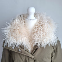 Load image into Gallery viewer, M&amp;S Parka Coat Hooded UK 8 Khaki Faux Fur Trim Winter Jacket Padded Warm Pockets
